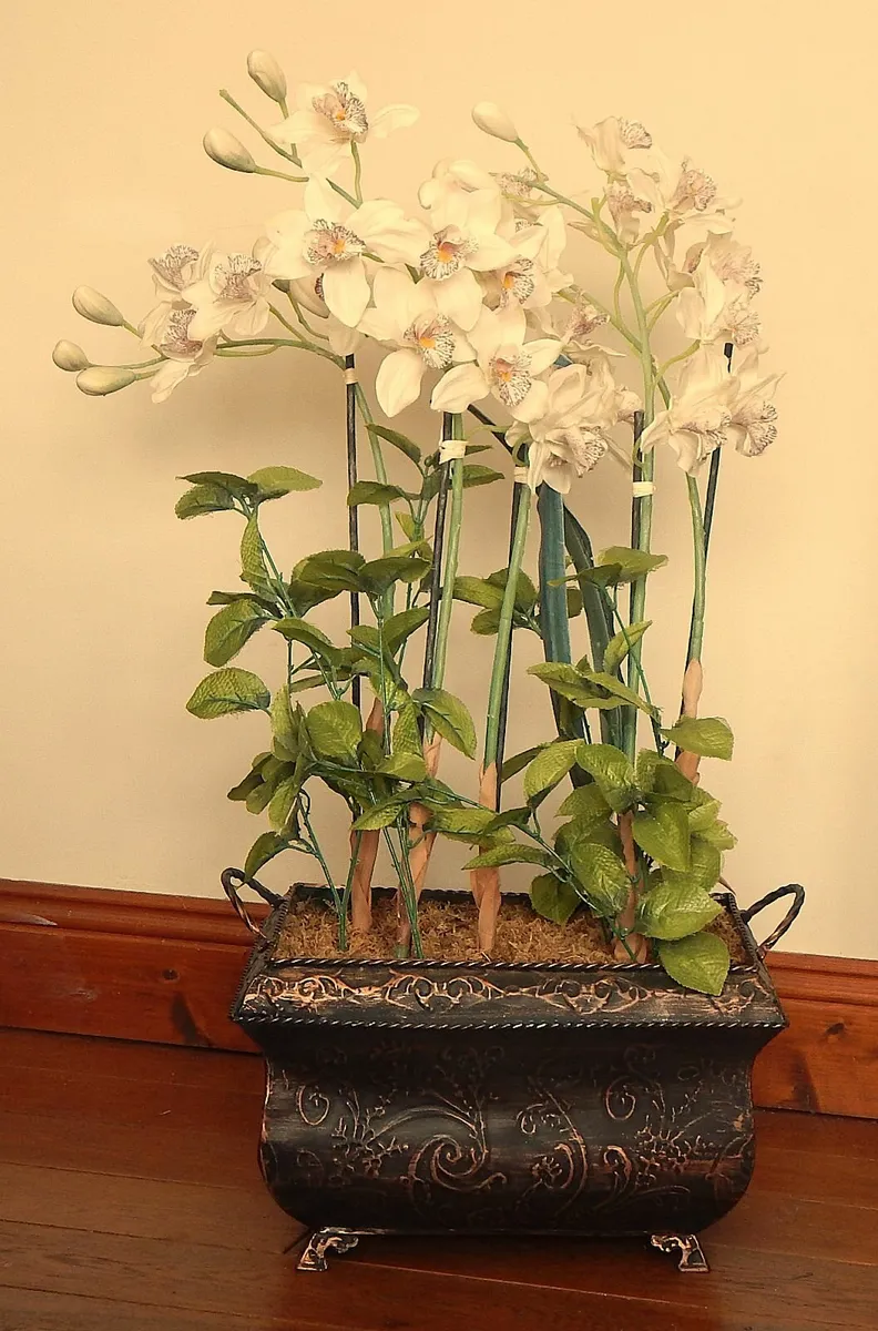 Floral Arrangement of Artificial Cymbidium Orchids - Image 1