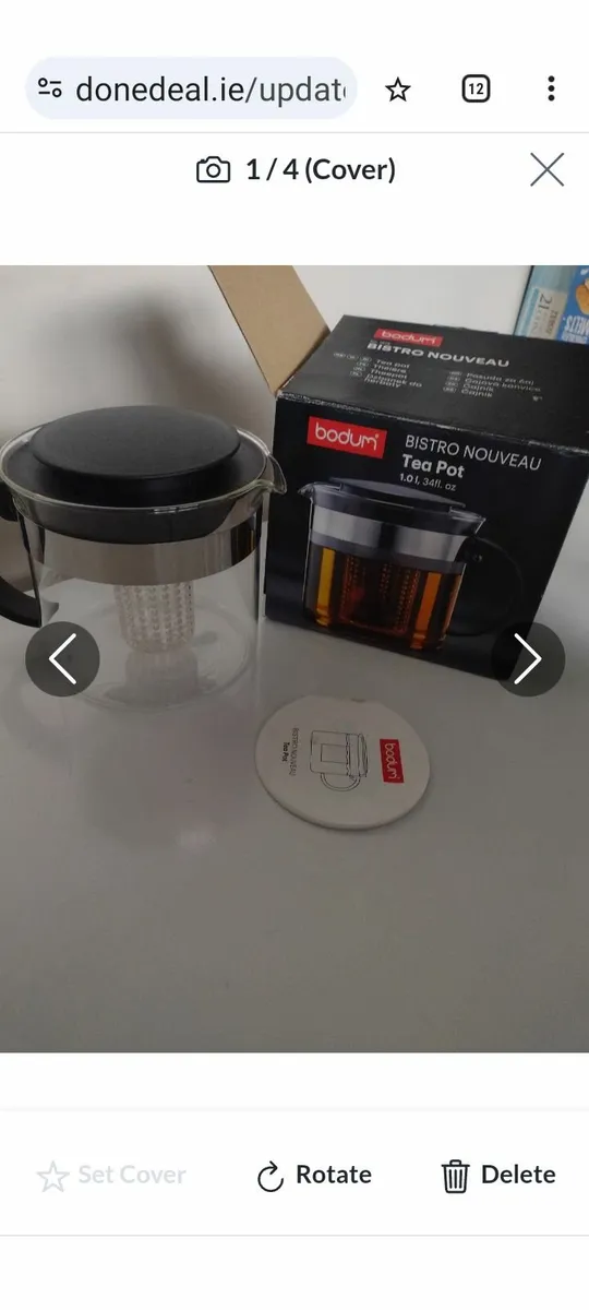 New 1Lt Bodium bistro glass teapot with infuser - Image 1