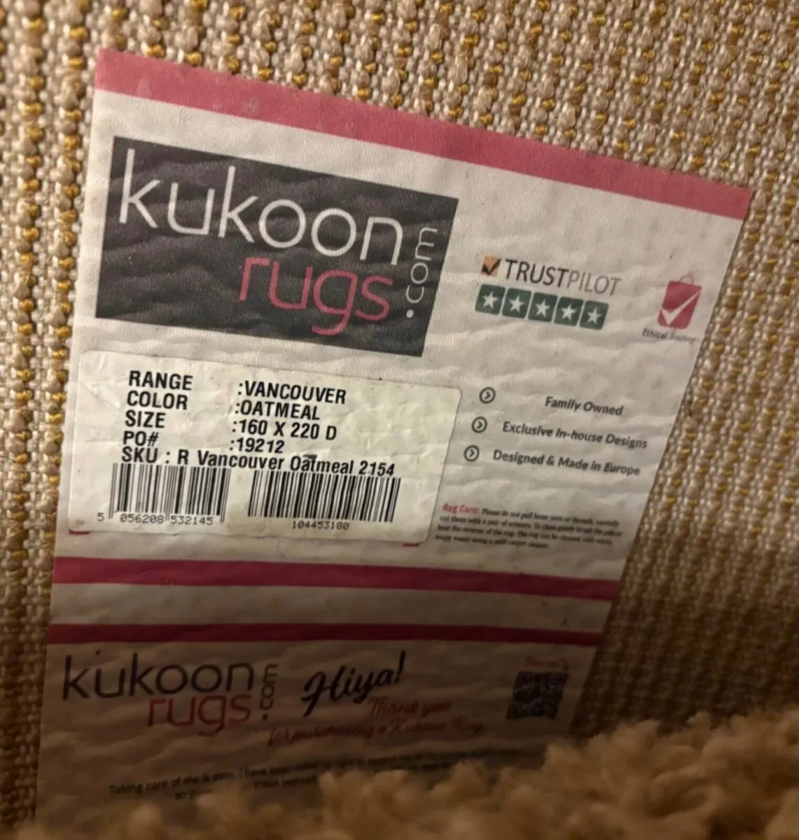 Beige Shaggy High pile rug - Image 2