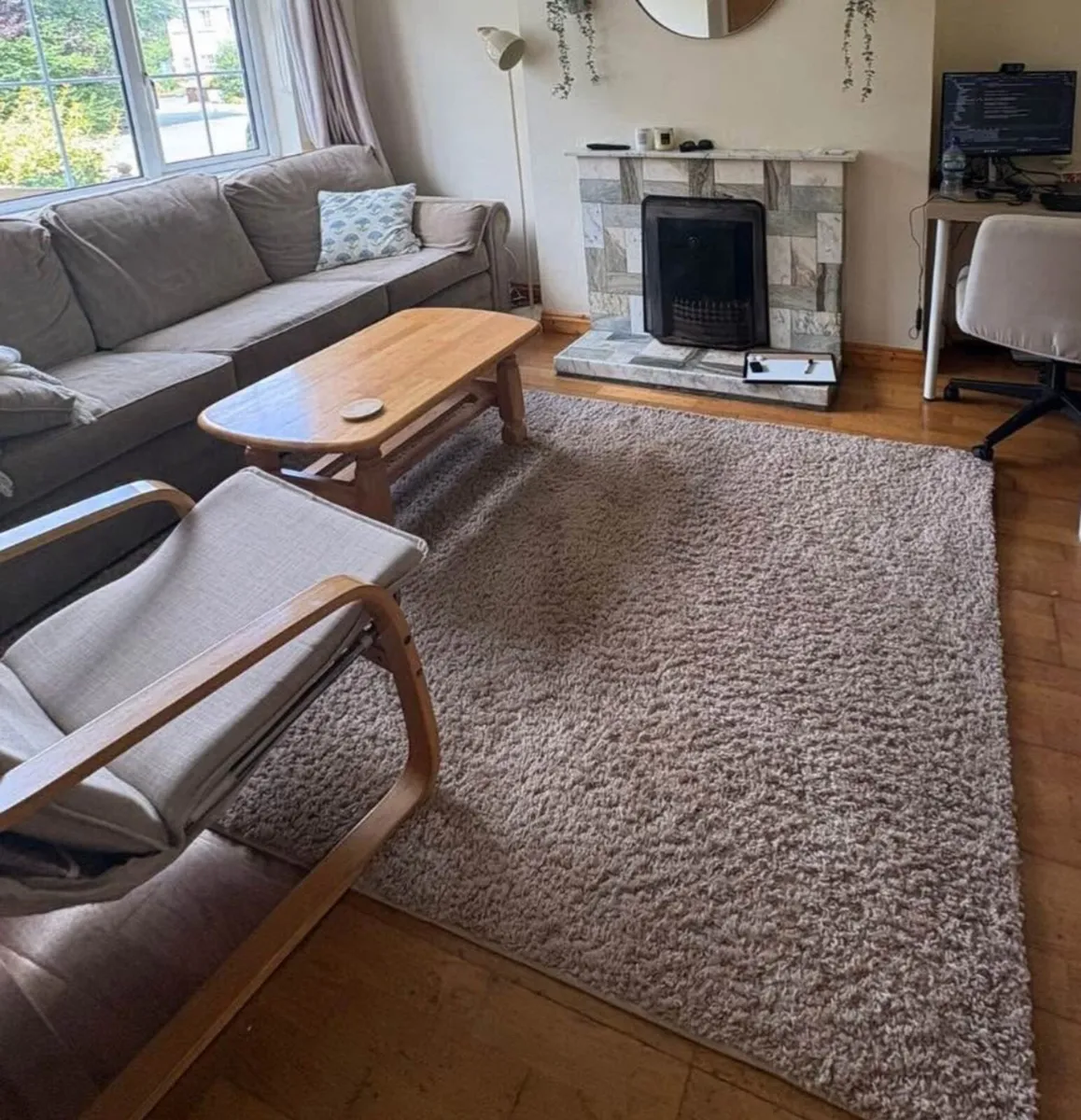 Beige Shaggy High pile rug - Image 1