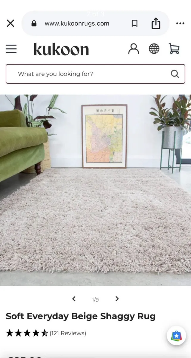 Beige Shaggy High pile rug - Image 3