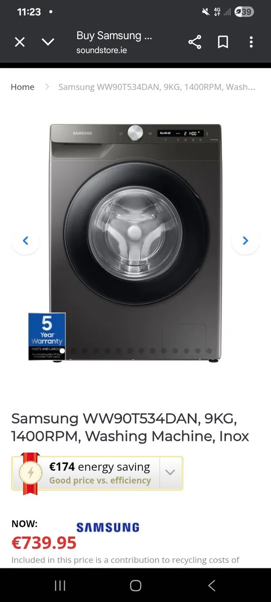 Samsung smart washing machine - Image 3