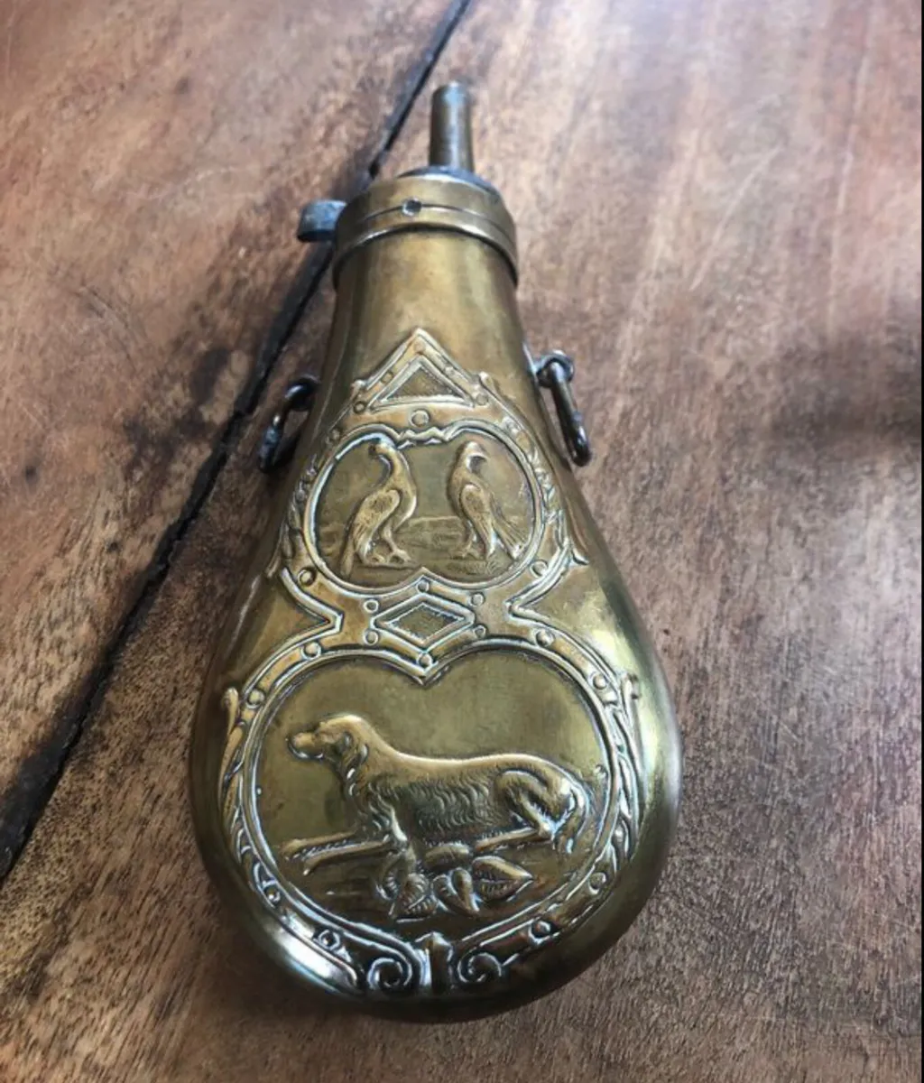 Antique Black Powder Flask - Image 1