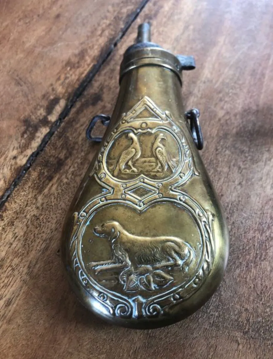 Antique Black Powder Flask - Image 2