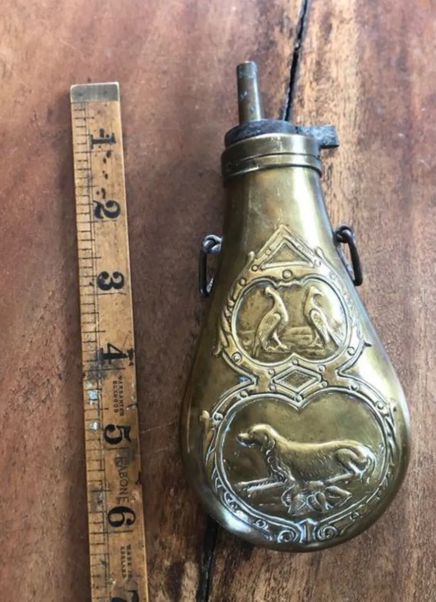 Antique Black Powder Flask - Image 3