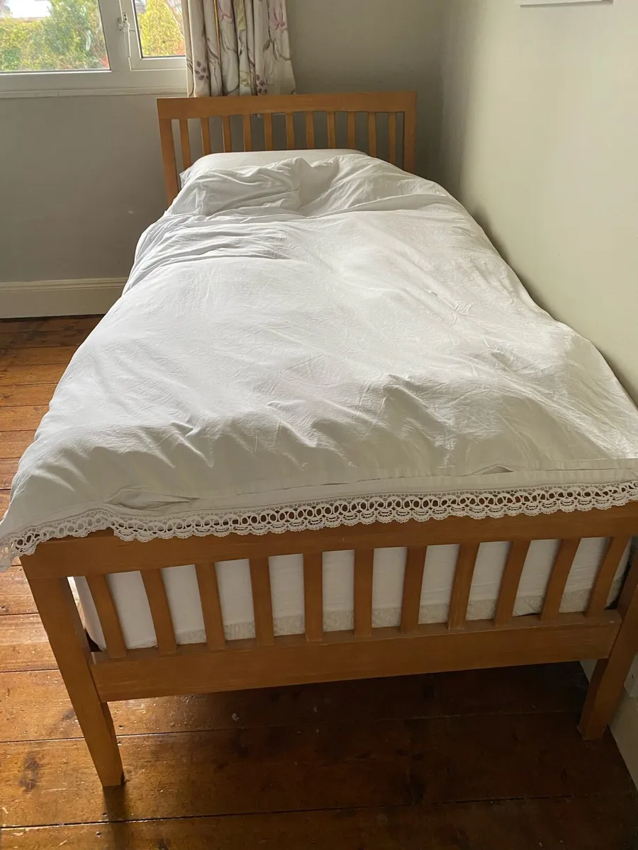 Timber frame single bed ( mattress optional) - Image 1