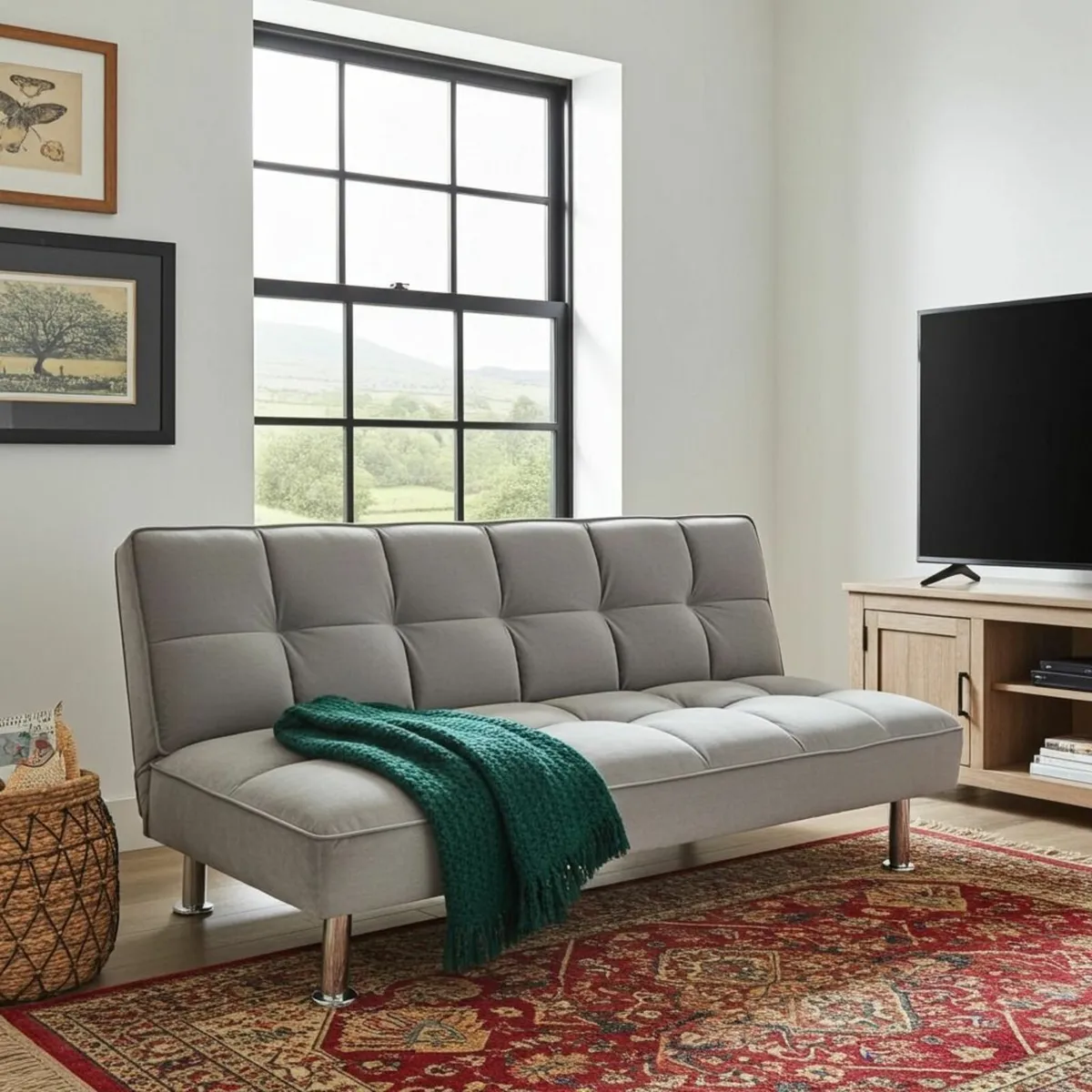 🎄 Silver Grey 3Seater Sofa Bed, Christmas Special - Image 1