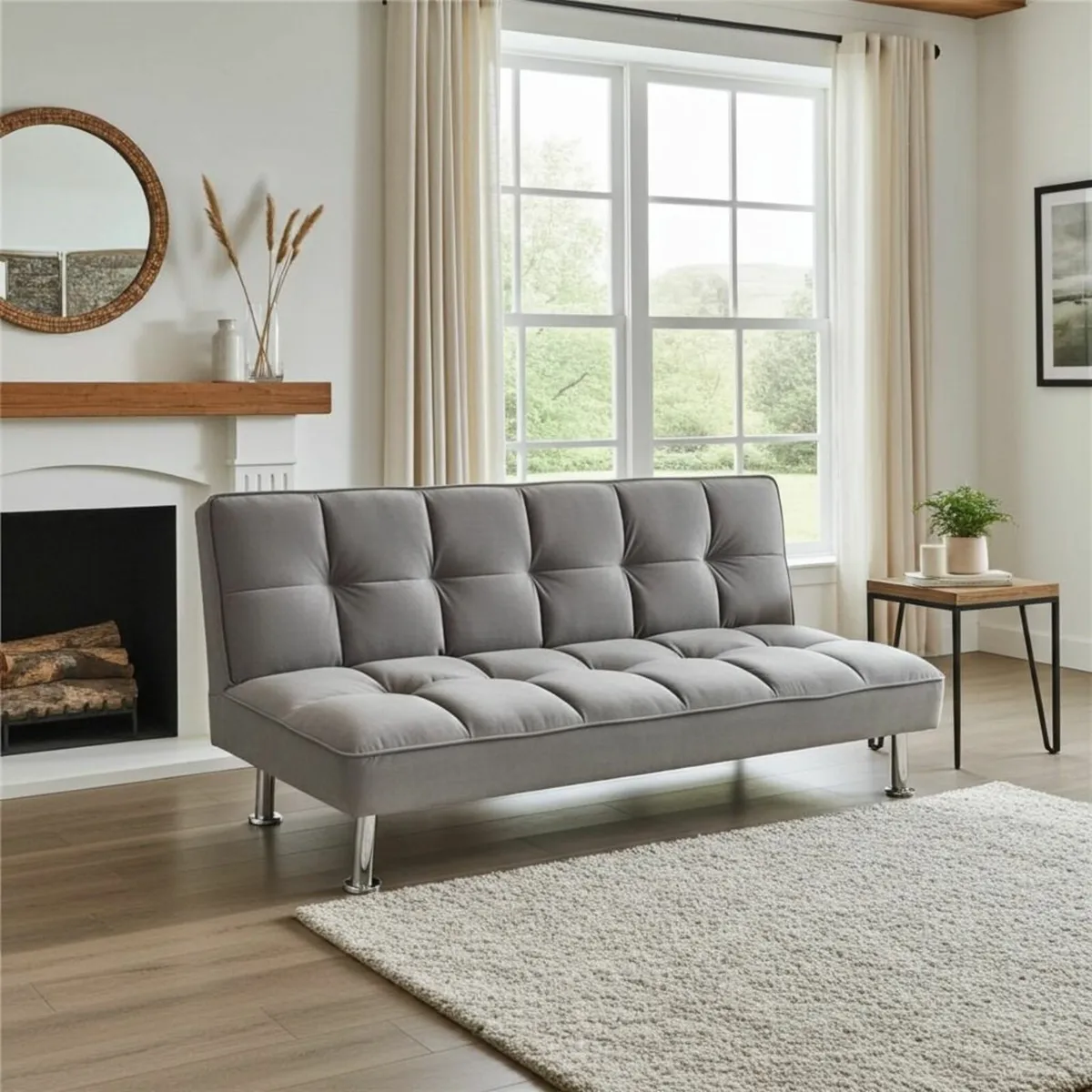 🎄 Silver Grey 3Seater Sofa Bed, Christmas Special - Image 1