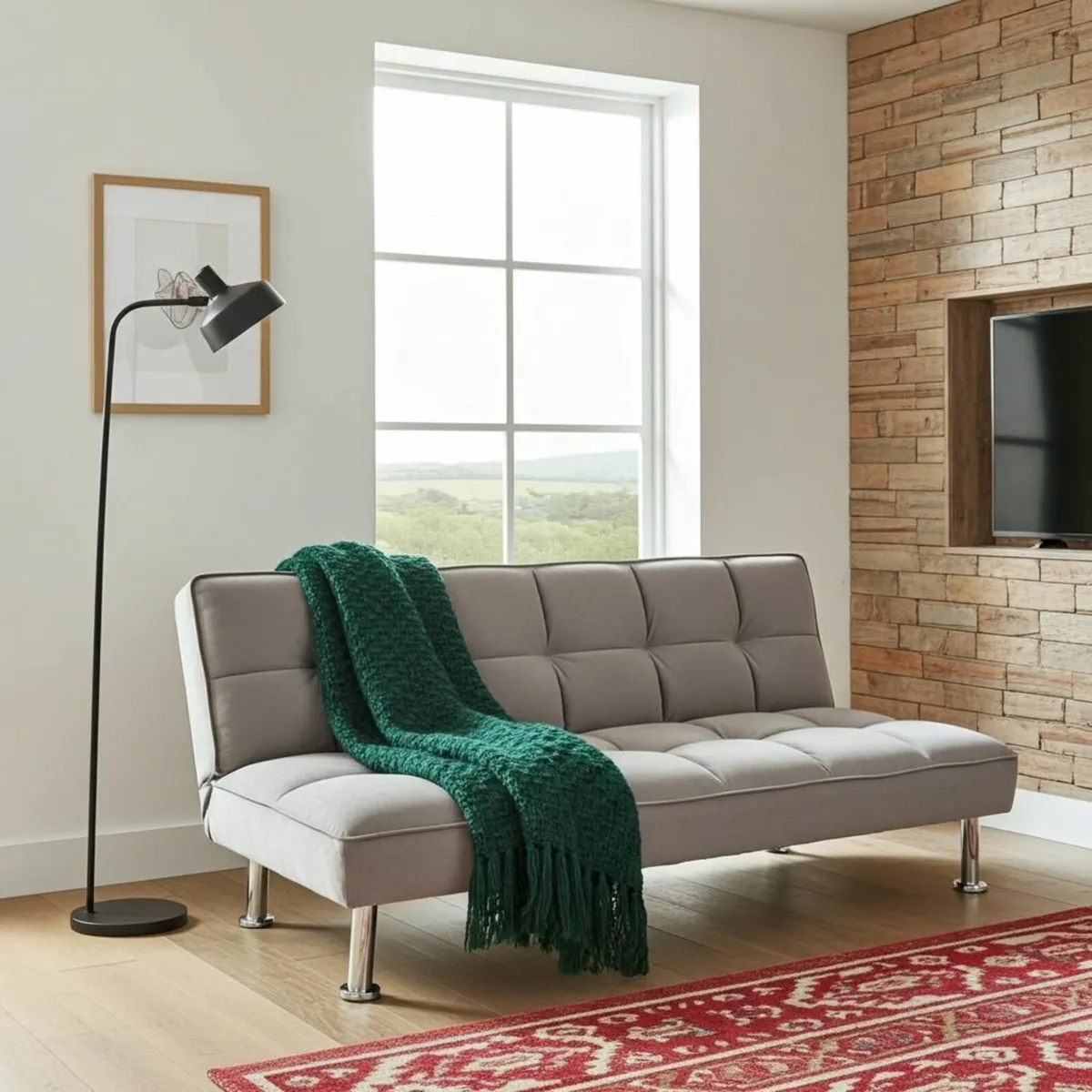 🎄 Silver Grey 3Seater Sofa Bed, Christmas Special - Image 1