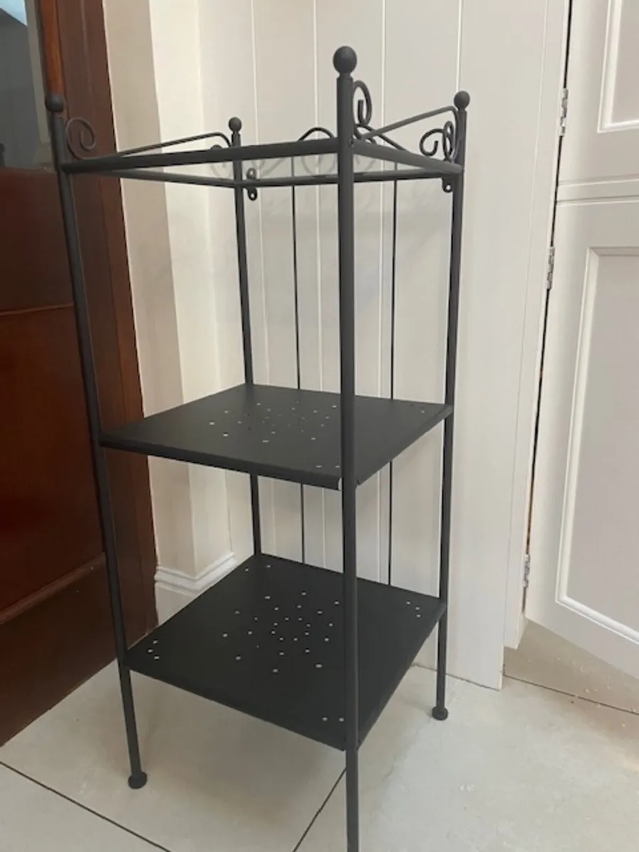 Side Stand – Wrought Iron – 3-Tier Shelving Unit - Image 2