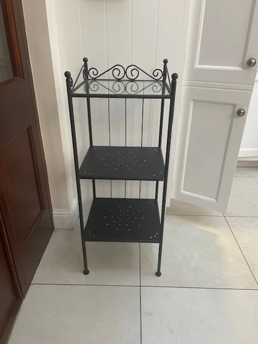 Side Stand – Wrought Iron – 3-Tier Shelving Unit - Image 3