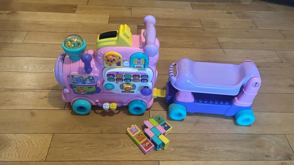 VTech Baby 4-in-1 Alphabet Train Ride On Pink - Image 1