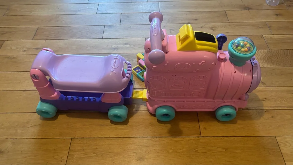 VTech Baby 4-in-1 Alphabet Train Ride On Pink - Image 2