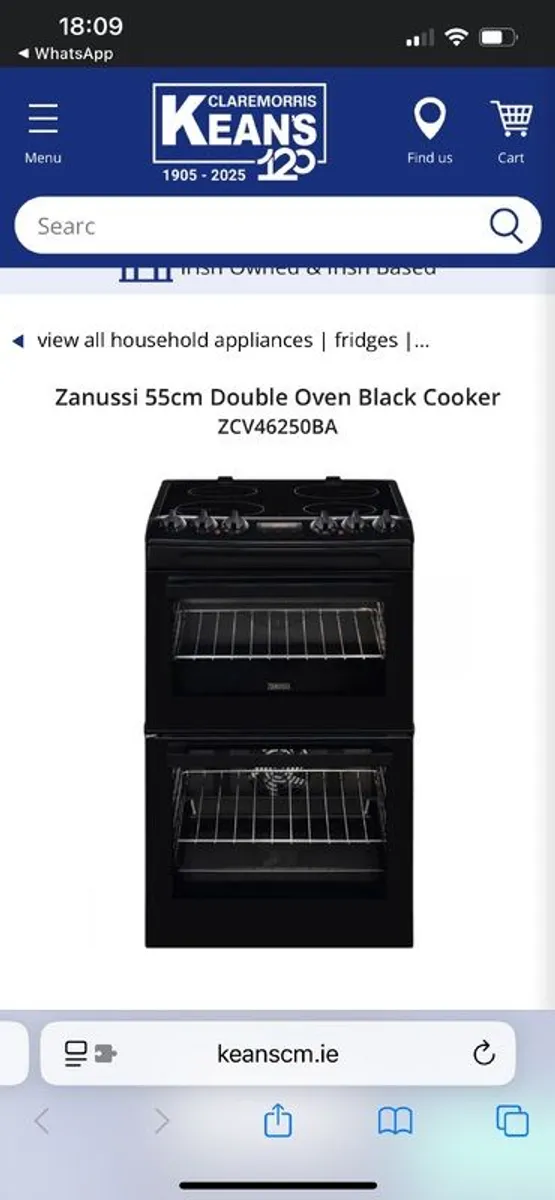 Zanussi electric Cooker double oven and hob - Image 1