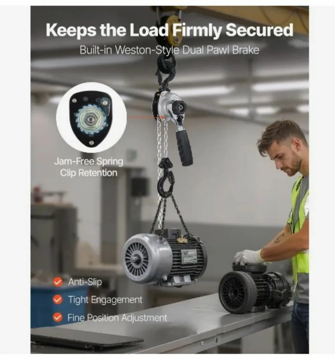 Manual Lever Chain Hoist, 1/2T 500KG Capacity - Image 3