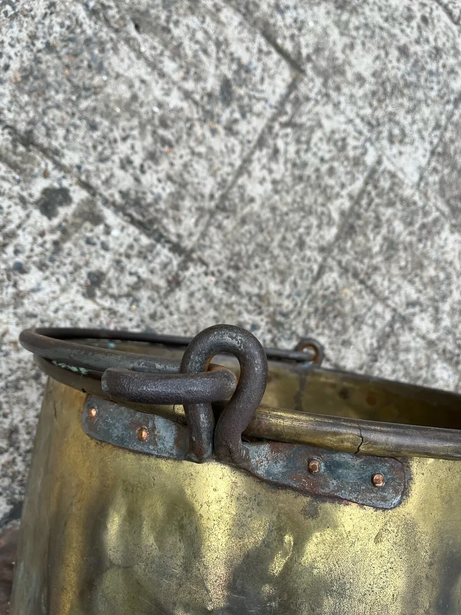 Antique Brass Cooking Pot - Image 2