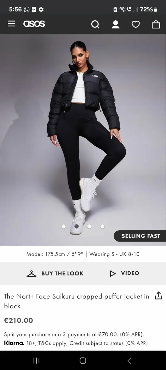 Northface cropped puffer jacket - Image 3