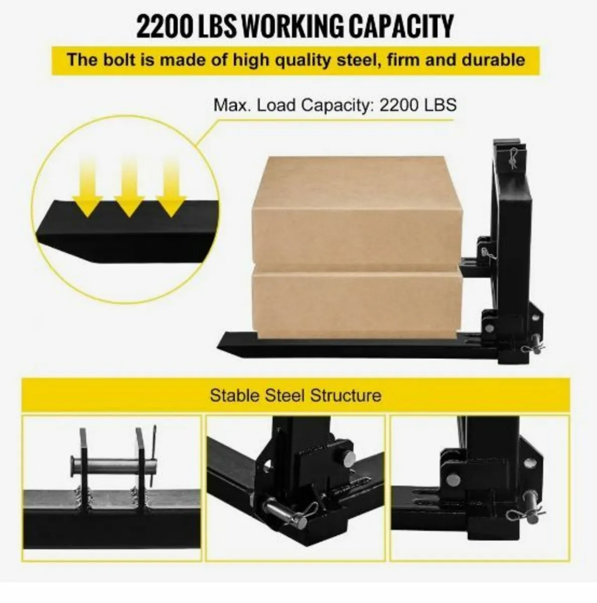 3 Point Hitch Pallet Fork 907.2 kg - Image 2