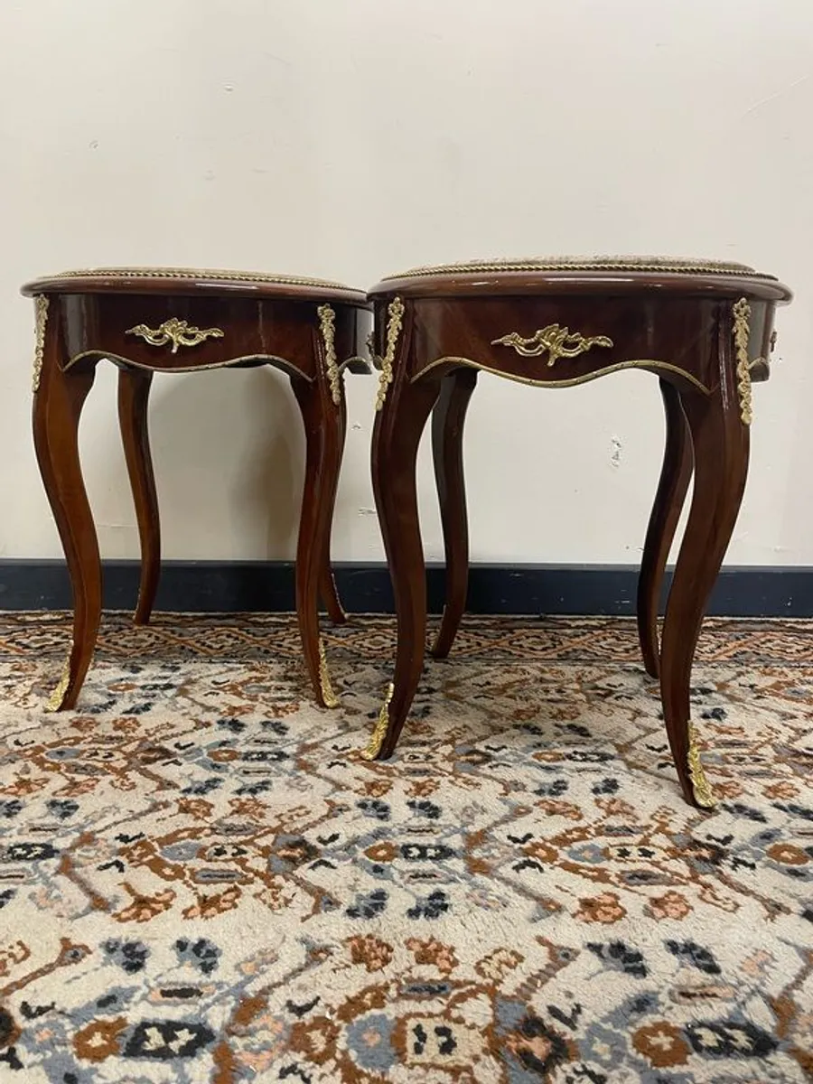 A Beautiful Pair od French Low Marble Top Tables. - Image 1