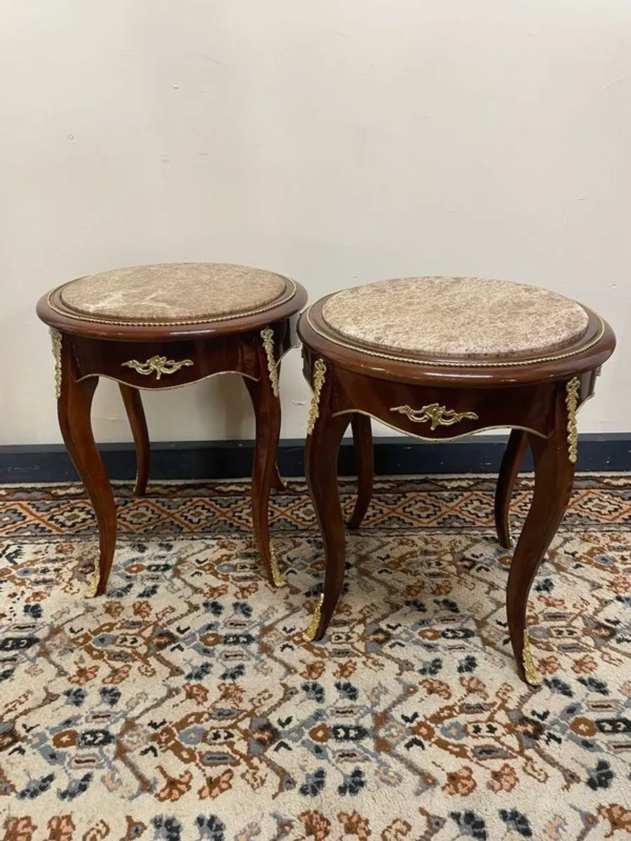 A Beautiful Pair od French Low Marble Top Tables. - Image 2