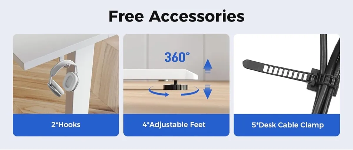 Electric Standing Desk, 120 x 60 cm Height Adjusta - Image 4