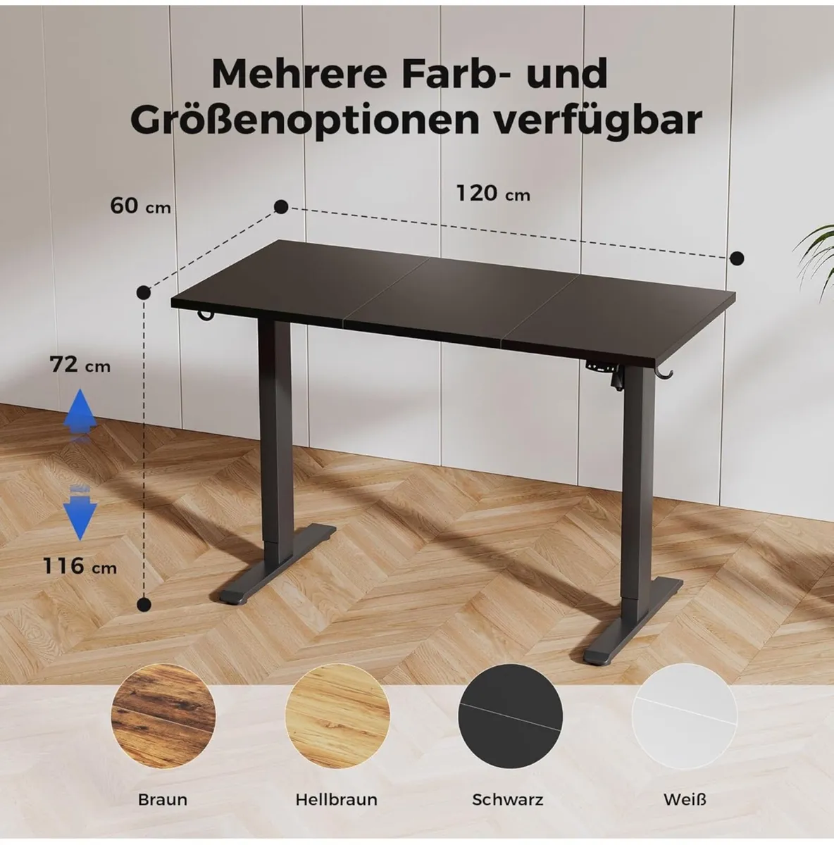 Electric Standing Desk, 120 x 60 cm Height Adjusta - Image 1