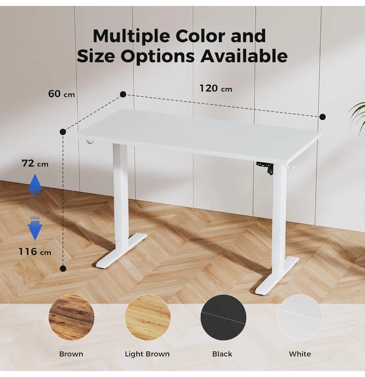 Electric Standing Desk, 120 x 60 cm Height Adjusta - Image 1