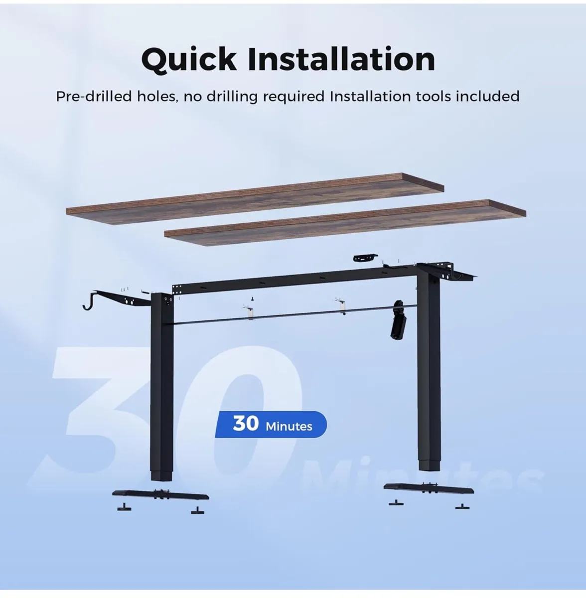 Electric Standing Desk, 120 x 60 cm Height Adjusta - Image 1