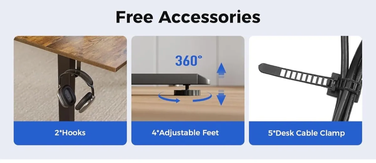 Electric Standing Desk, 120 x 60 cm Height Adjusta - Image 4