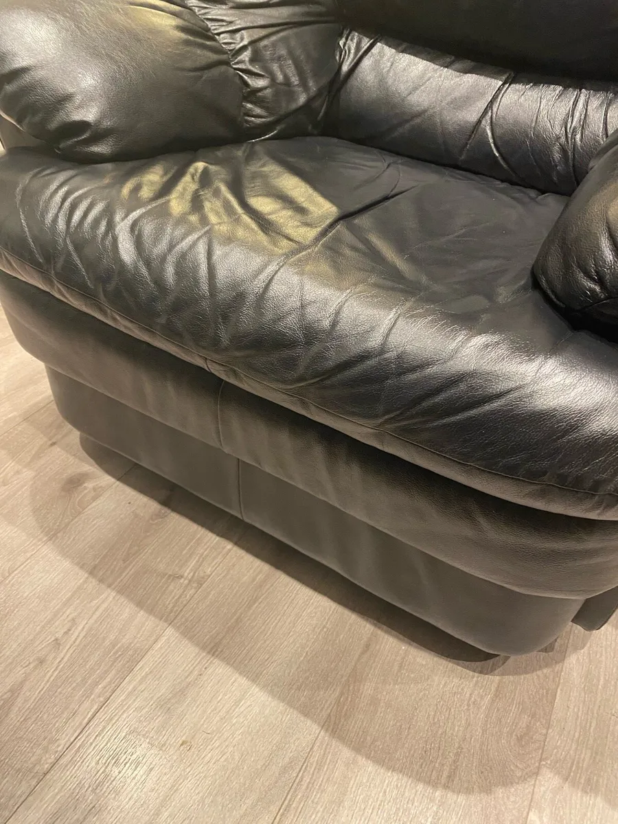 Black Leather Armchair - Image 2