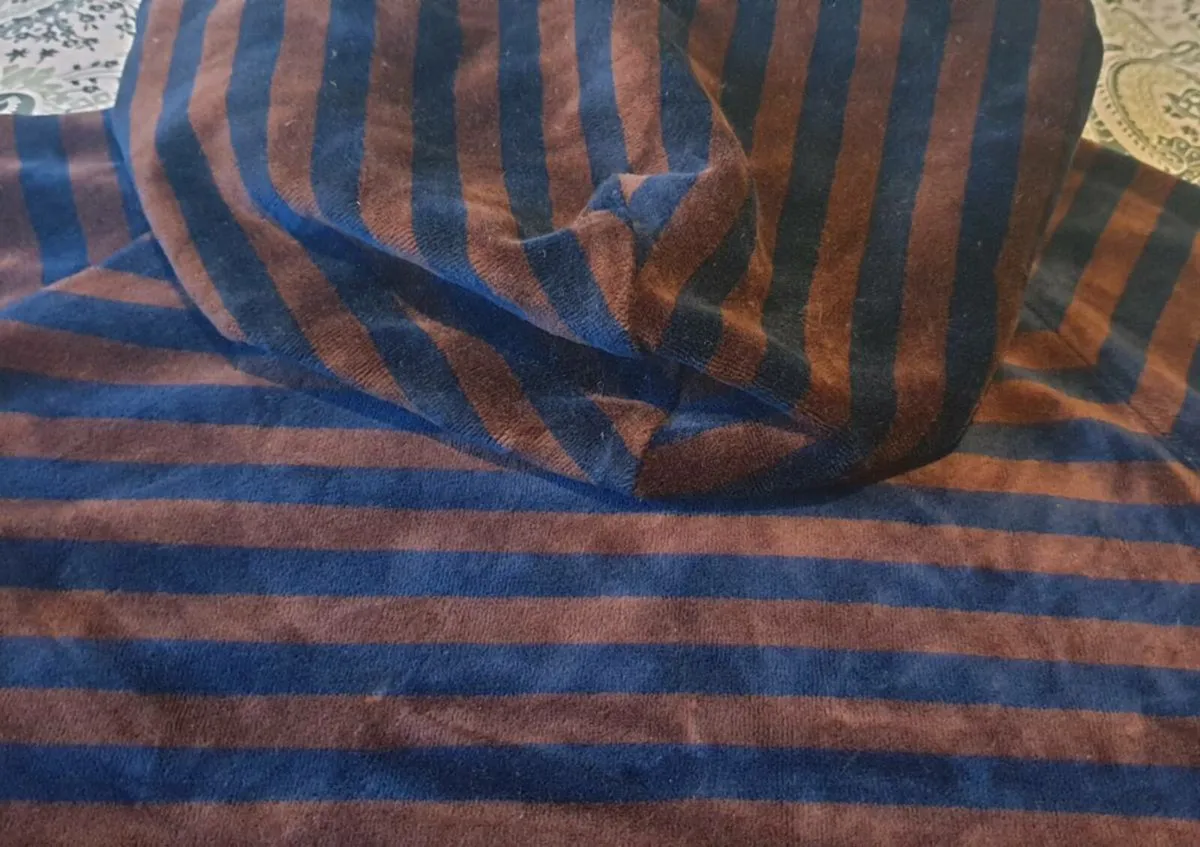 Brown And Blue Stripes Hoodie - Image 3