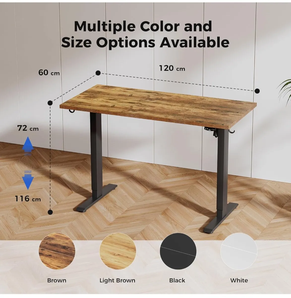 Electric Standing Desk, 120 x 60 cm Height Adjusta - Image 1
