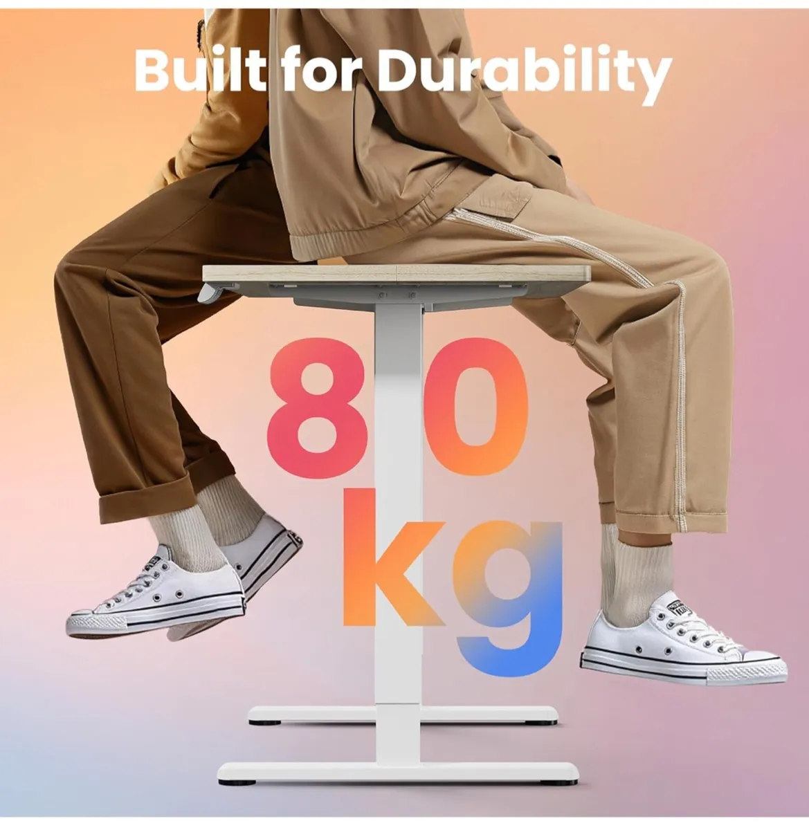 80cm Small Electric Standing Desk Adjustable Heigh - Image 2