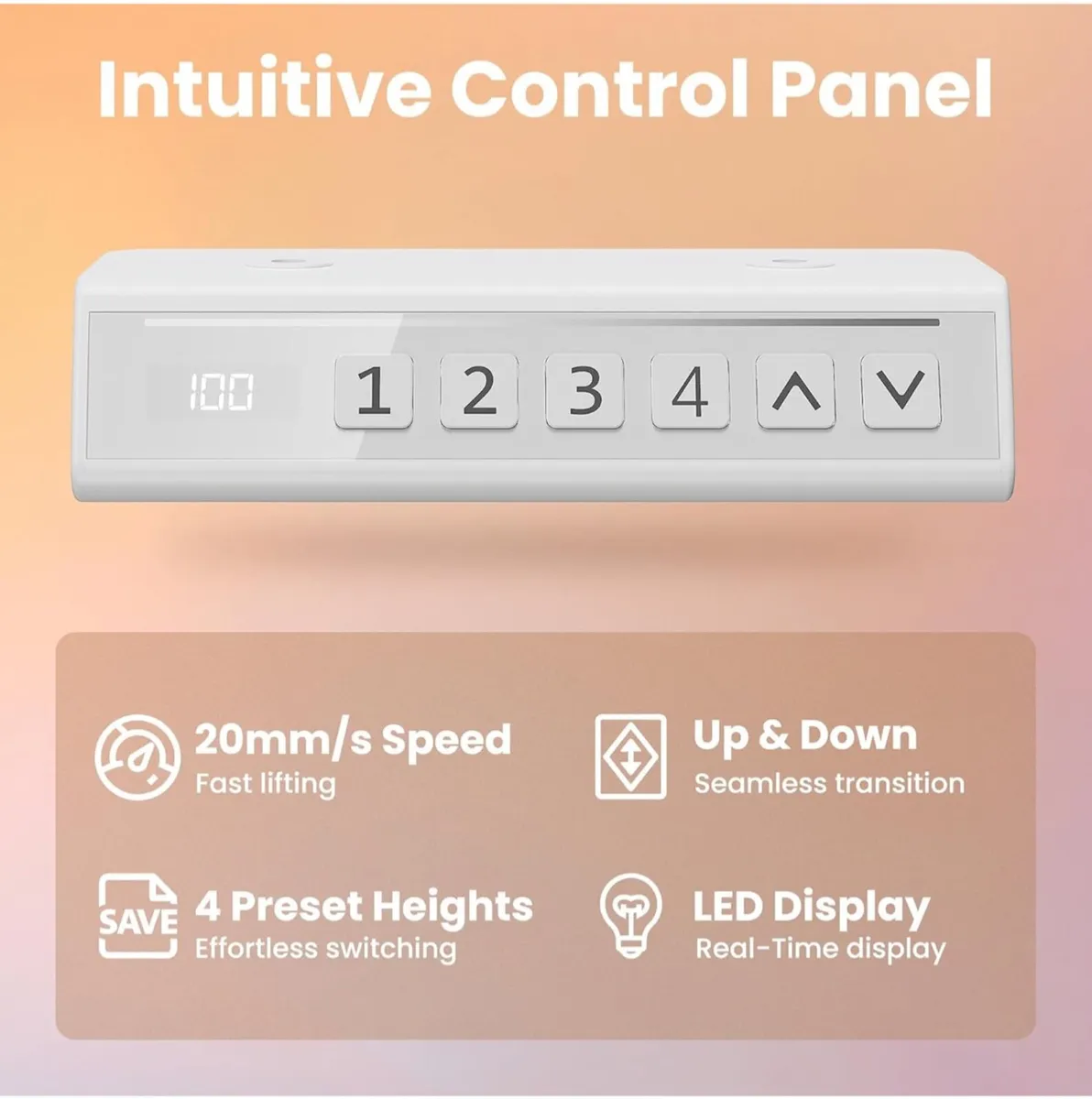 80cm Small Electric Standing Desk Adjustable Heigh - Image 3