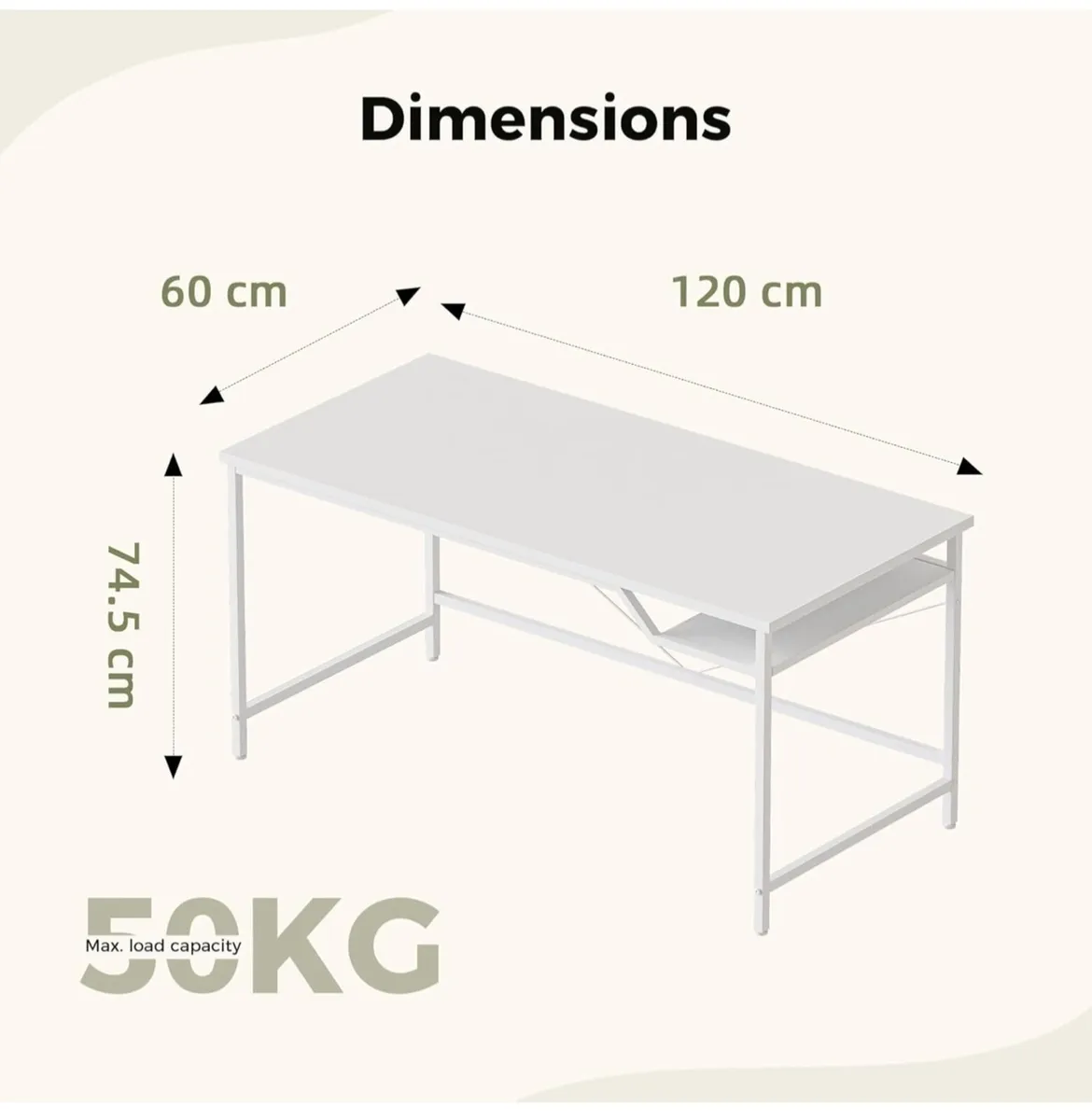 120 cm Computer Desk, Gaming Desk - Image 3