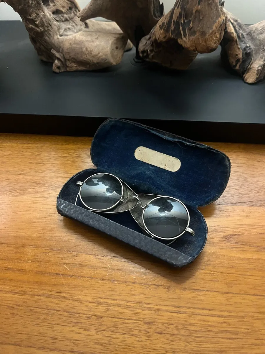 Antique Side Shielded Motoring Glasses Cork - Image 1