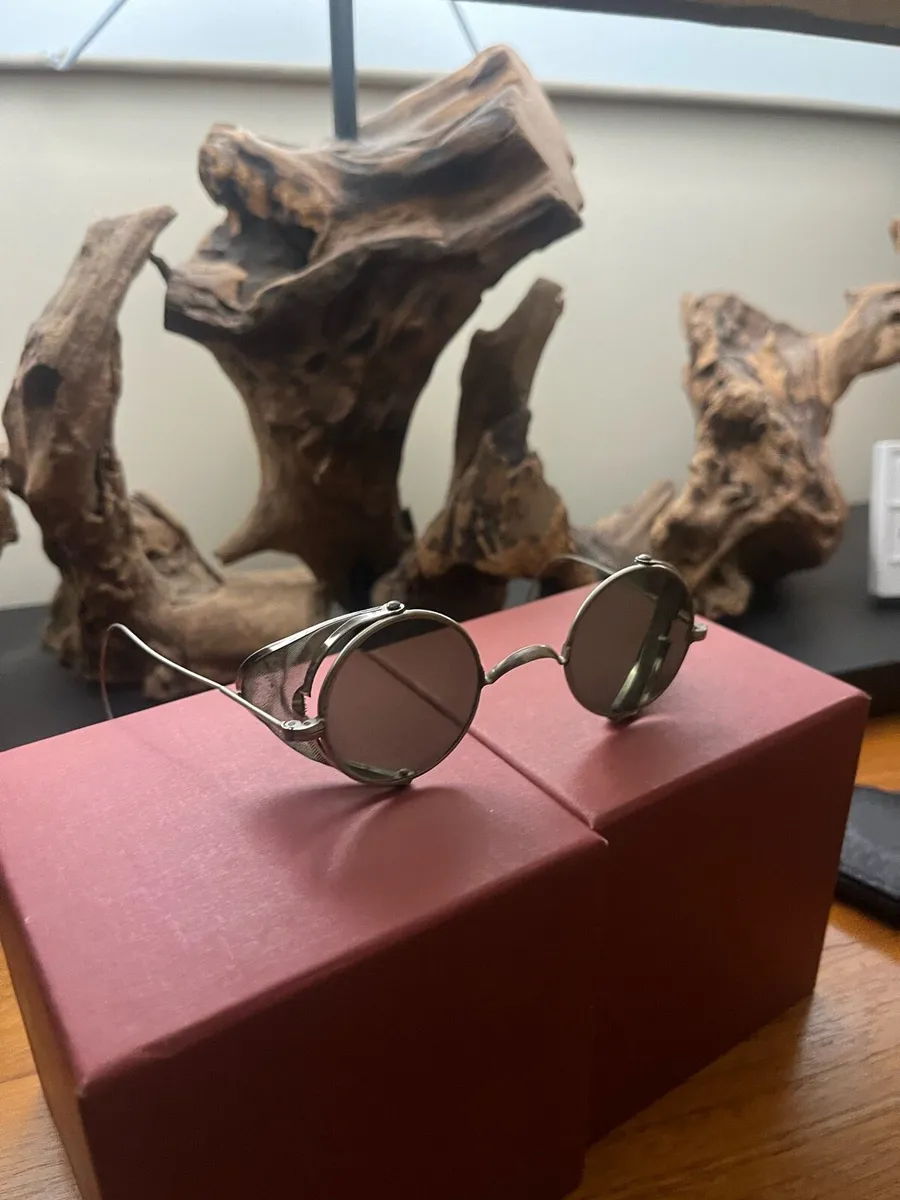Antique Side Shielded Motoring Glasses Cork - Image 4
