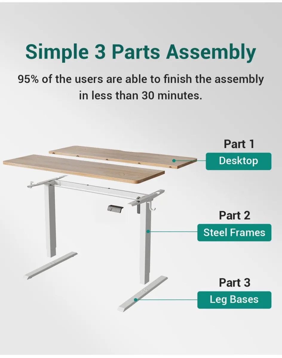 Electric Standing Desk For Gaming 100 x 60 cm Heig - Image 2