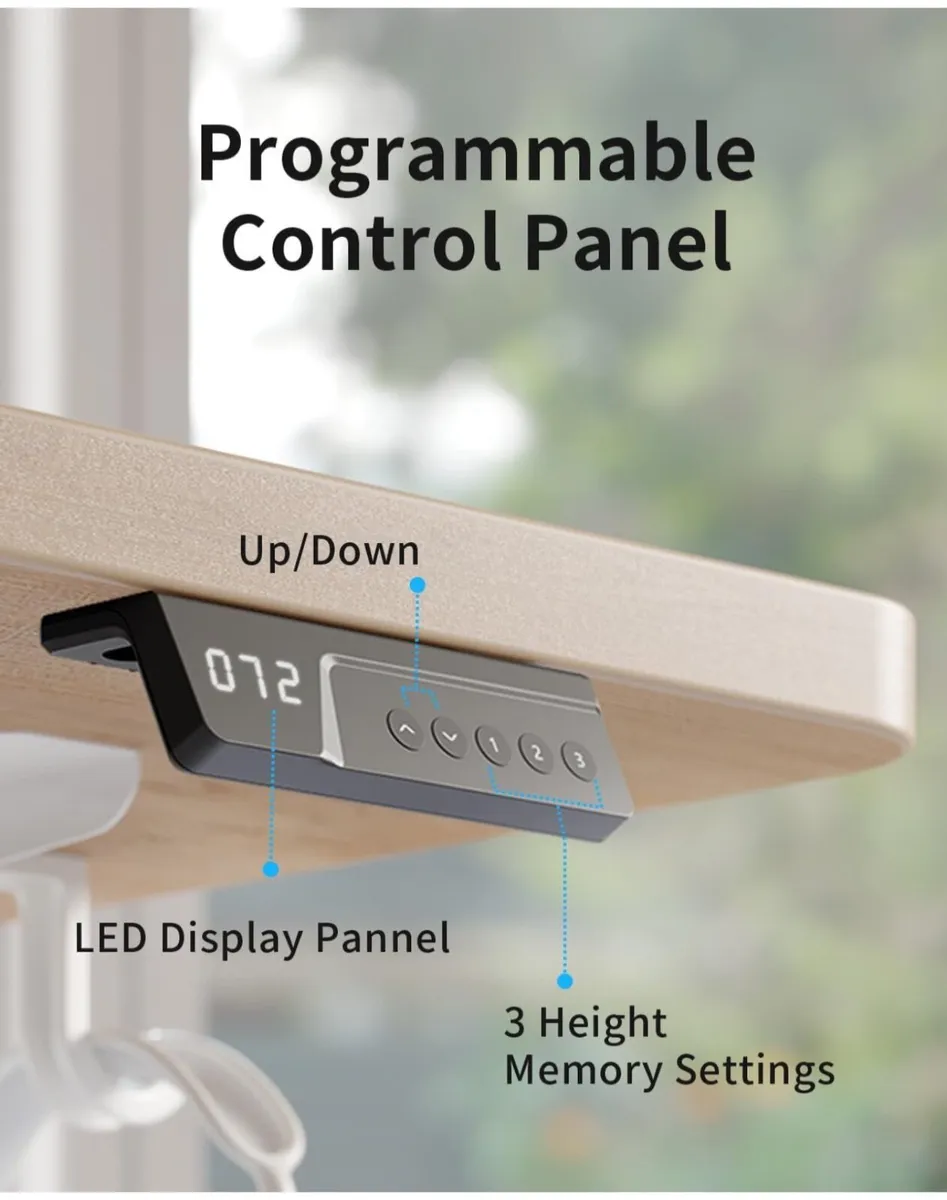 Electric Standing Desk For Gaming 100 x 60 cm Heig - Image 3