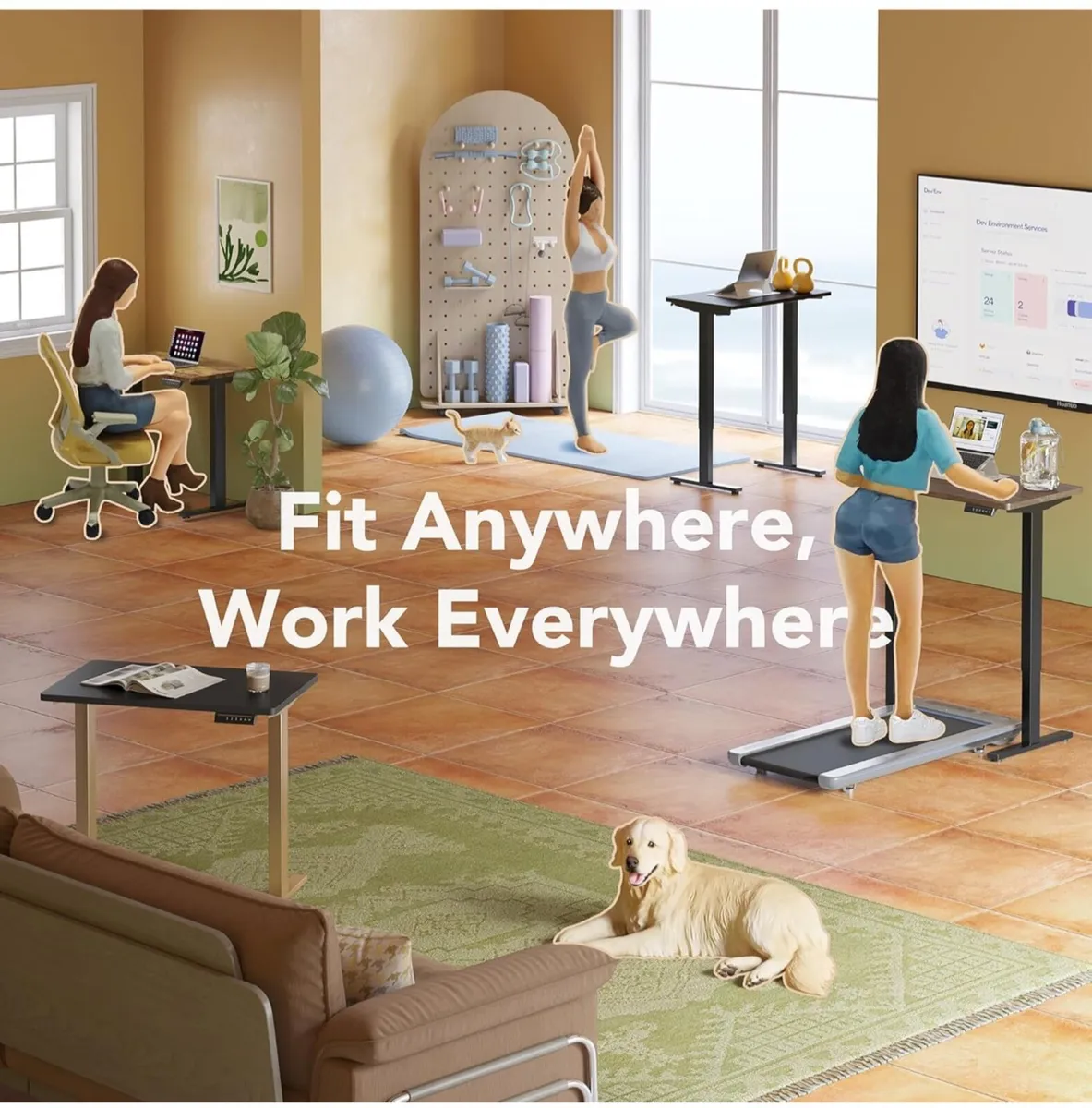 80 cm Electric Standing Desk Adjustable Height, 4 - Image 2