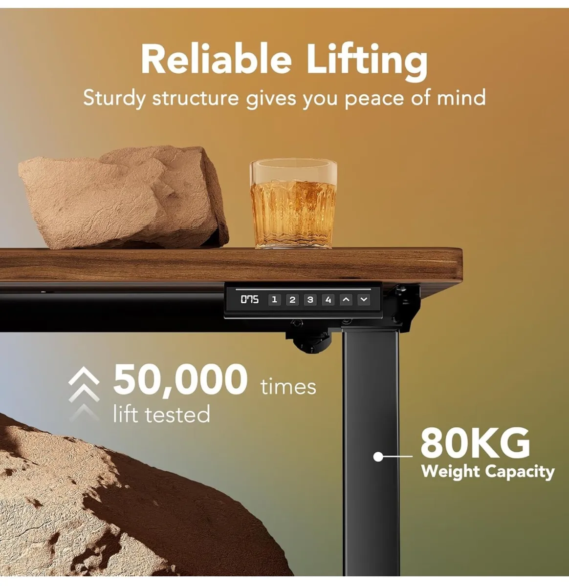 80 cm Electric Standing Desk Adjustable Height, 4 - Image 4