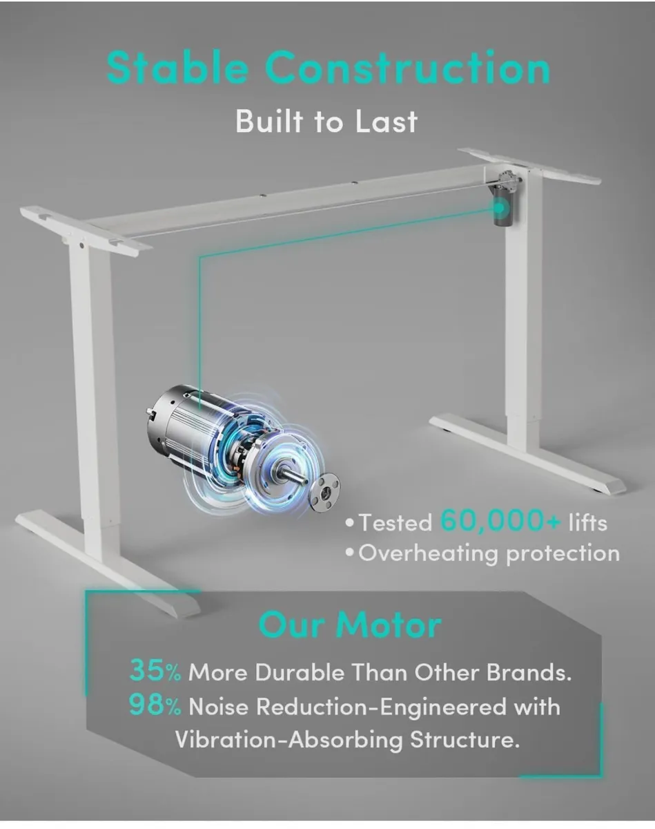 Electric Standing Desk For Gaming 100 x 60 cm Heig - Image 4