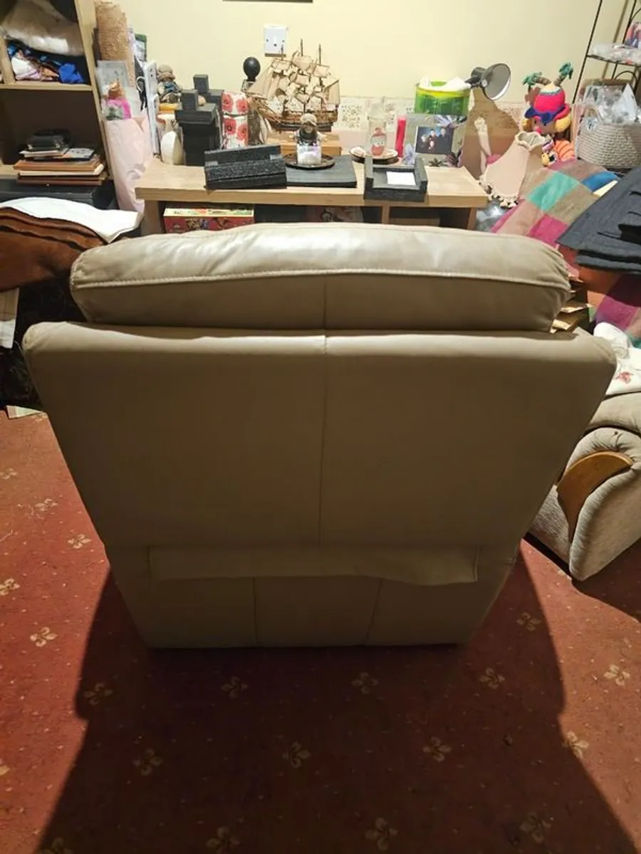 Leather Recliner Sofa Chair for Elderly with Remote Control, Side Pocket - Image 4