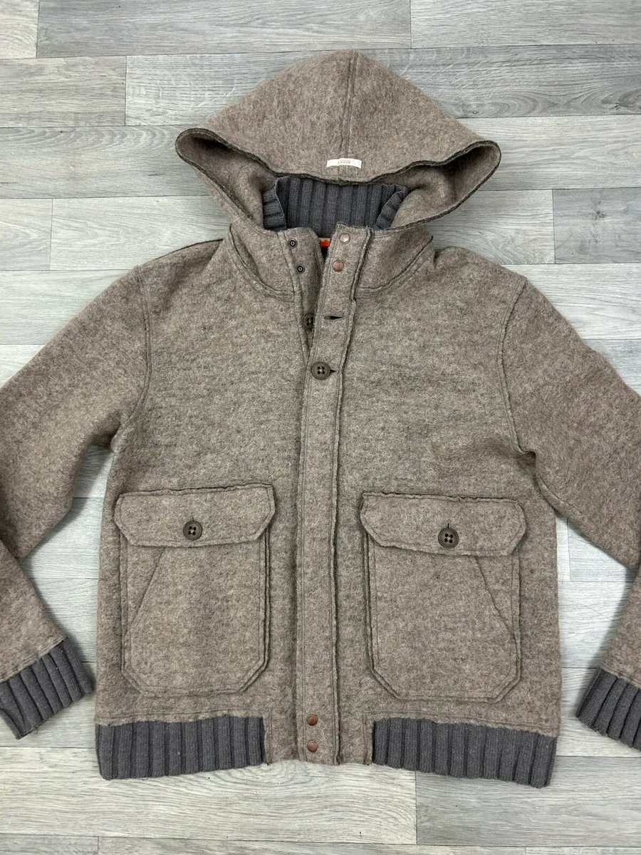 Hugo Boss Wool Blend Hooded Jacket Womens XL - Image 2