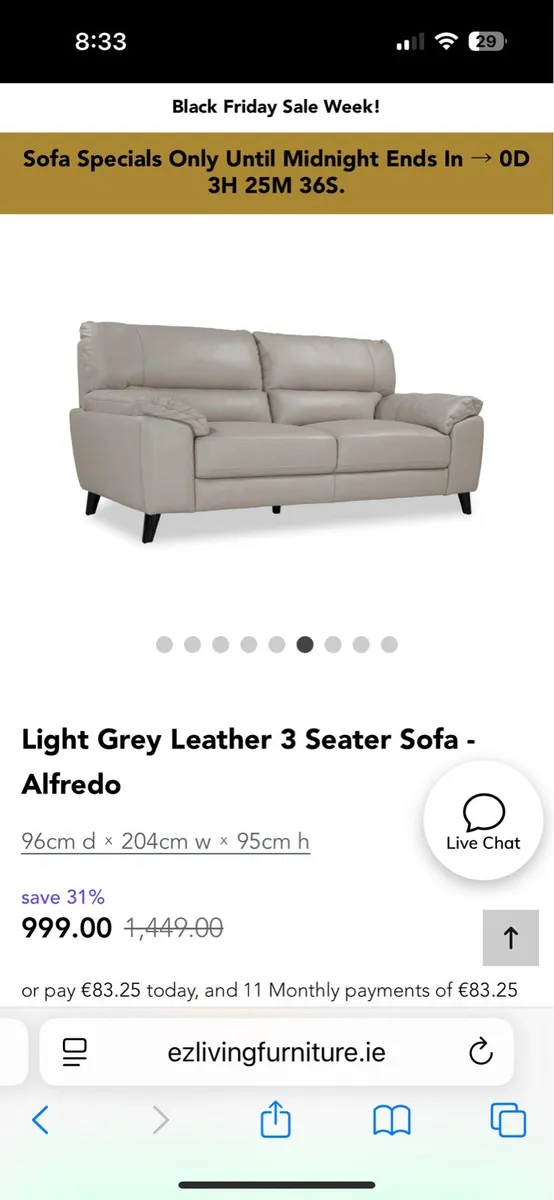 Ez living leather sofa - Image 2