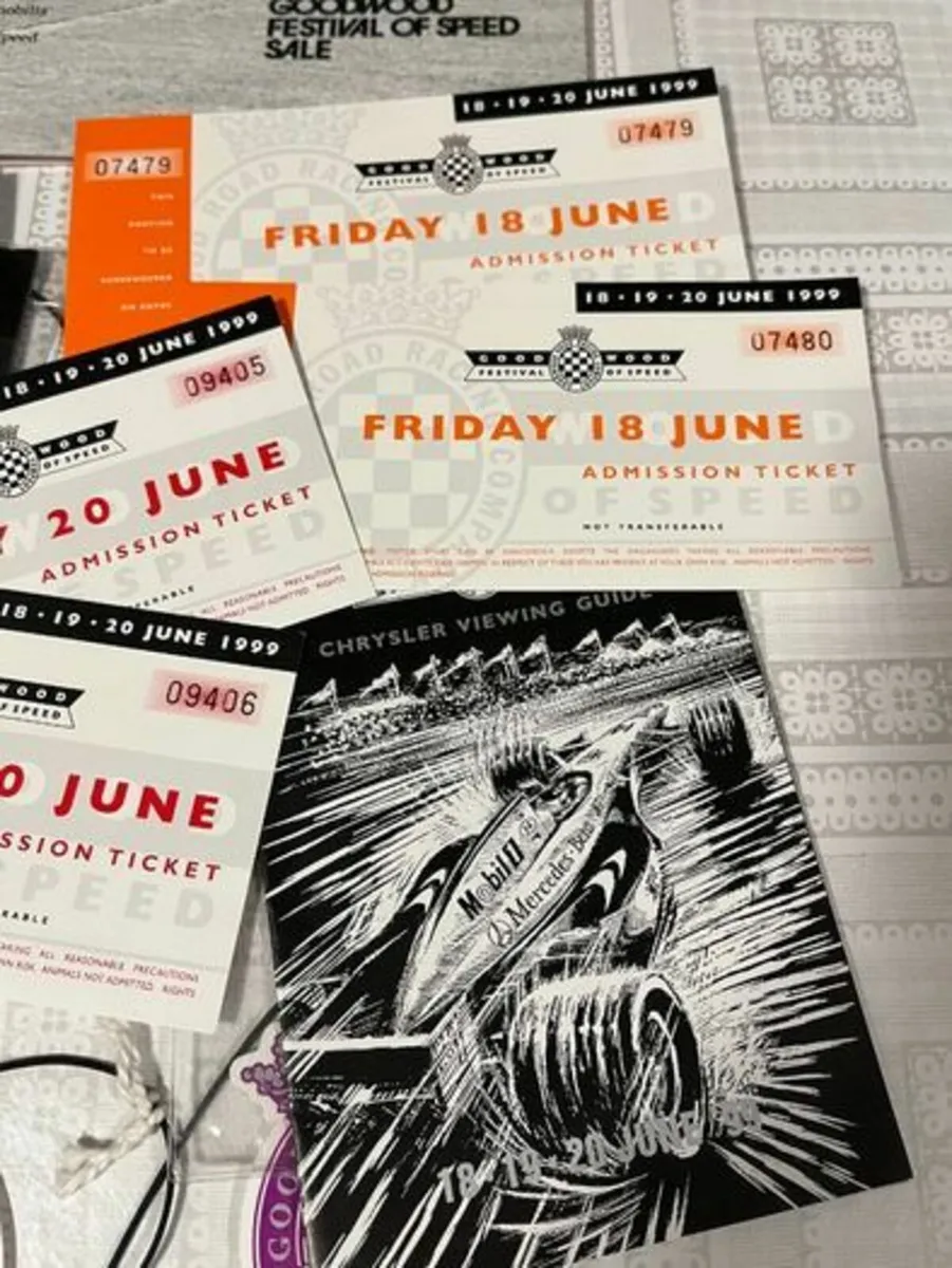 Goodwood Festival of Speed. 1999. Tickets etc - Image 4
