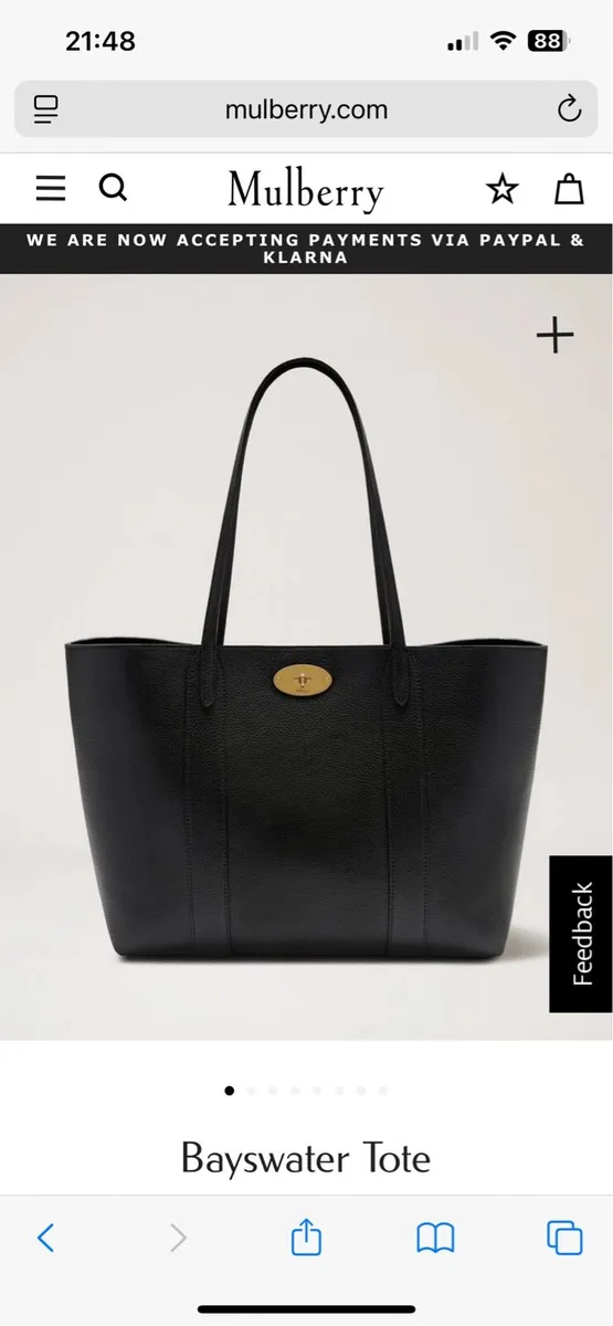 Mulberry Bayswater Tote Black Small Classic Grain - Image 2