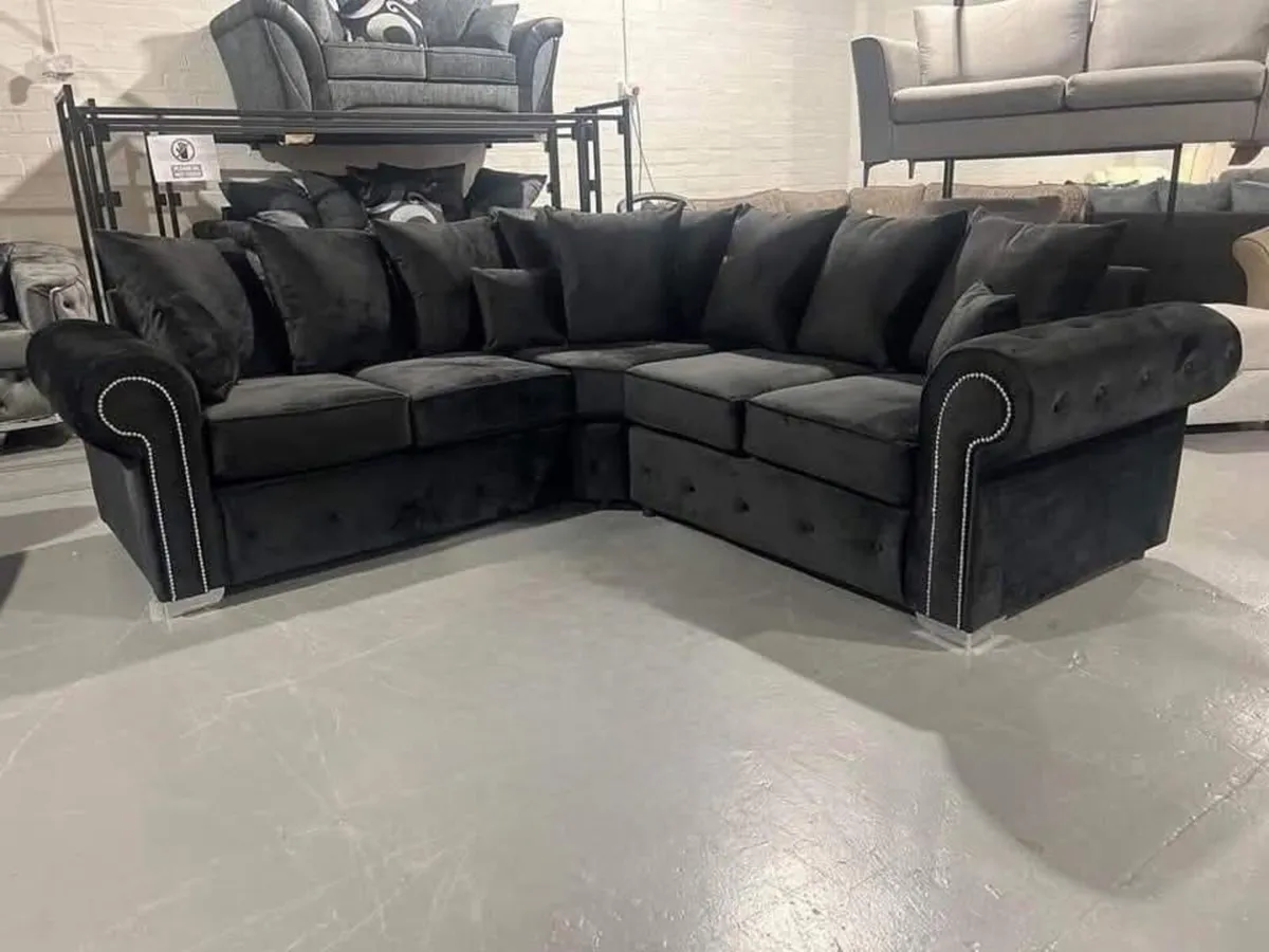 New Black Olympia Corner Sofa
