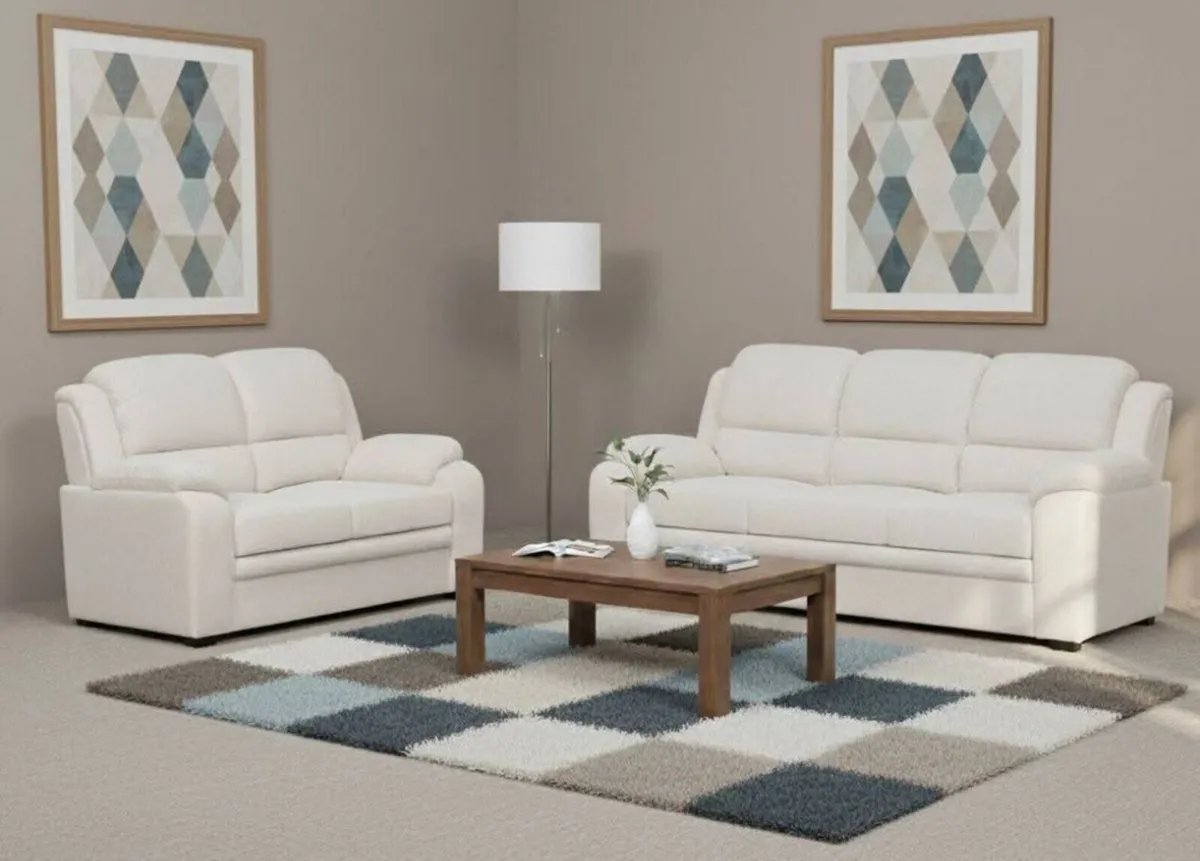 New cream sofas 3+2