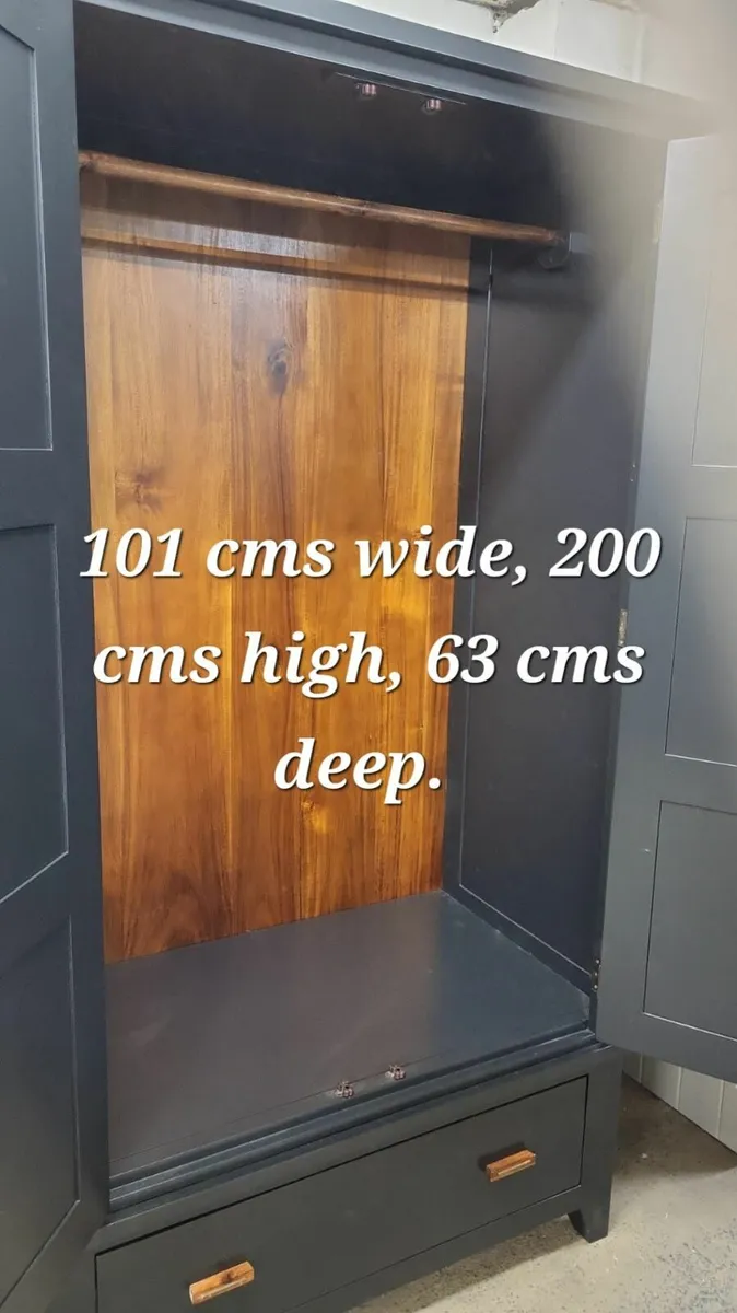 Pine wardrobe,  f and b black - Image 3